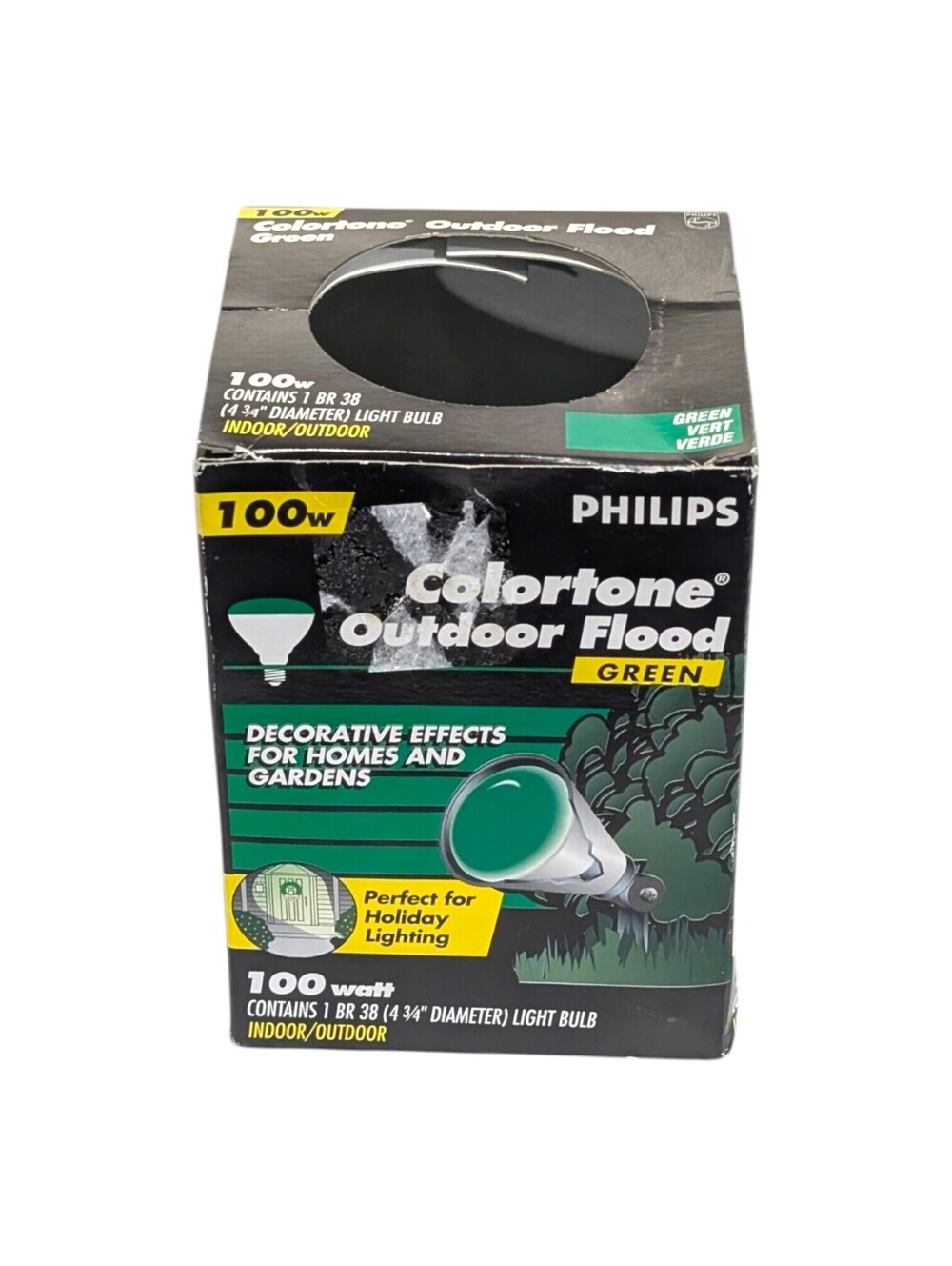 Philips Colortone Green Floodlight Bulbs 100W PAR38 Outdoor Vintage Reflector